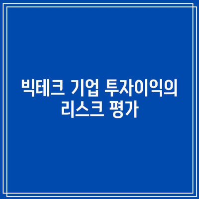 테슬라: 미국 빅테크 기업을 적극적으로 투자할 것인가?