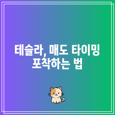 엔비디아, 테슬라, 애플 등 빅테크의 매도 타이밍