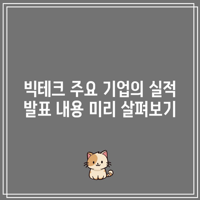 빅테크 업체의 실적 발표 일정