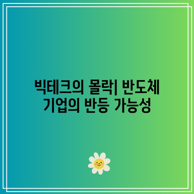 반도체 주식: 빅테크의 몰락을 틈타 위로?