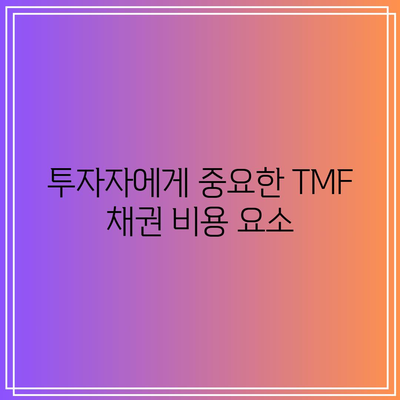 TMF 채권 비용 고려: 투자성공을 위한 열쇠