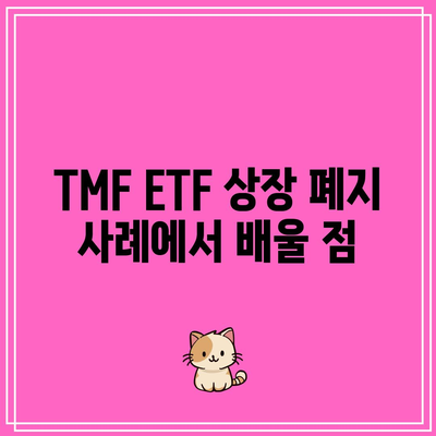 TMF ETF 상장 폐지: 이유와 영향