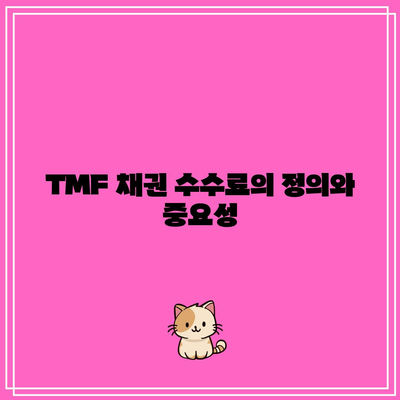 TMF 채권 수수료 계산 방법